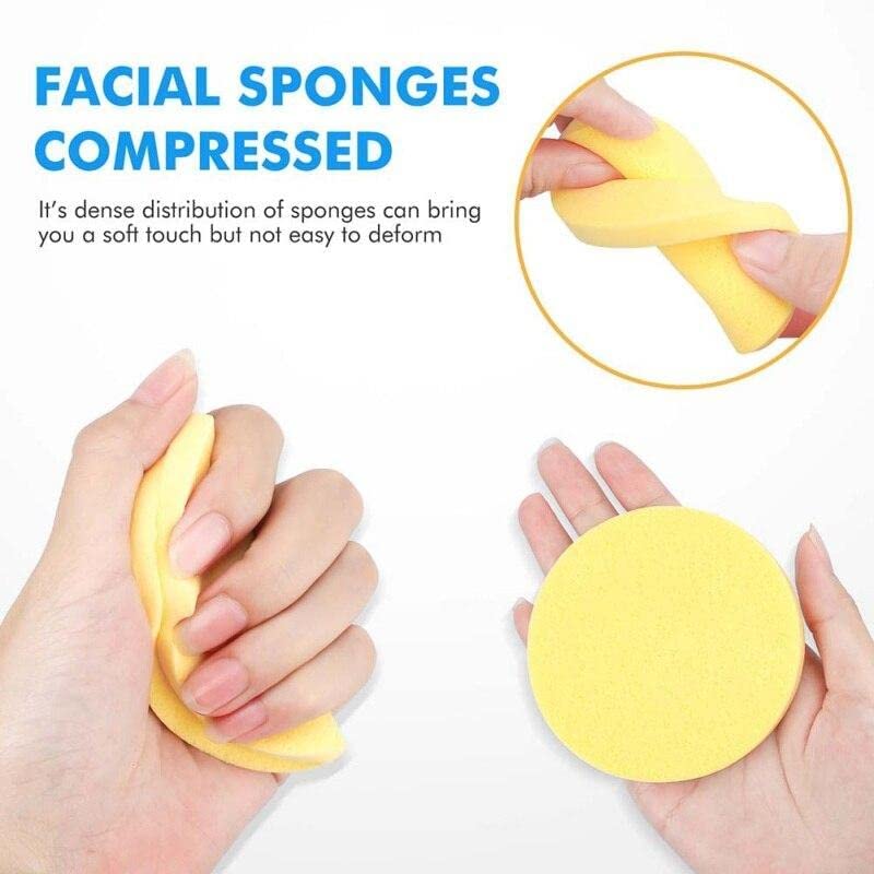 (12 Pcs)Compressed Facial Sponge Face Cleansing Sponge (random color)