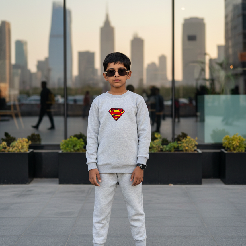 Cool Kids Tracksuit | Winter Casual Sweatshirt & Trouser Set for Boys & Girls – Warm, Comfy & Stylish Winter Outfit small