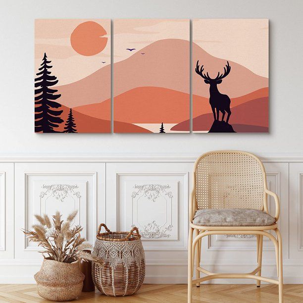 3pcs Deer Style Stickytiles Frames Providing Unique Artistic Design Elegant Look Durable Quality Home Decoration - 8*11
