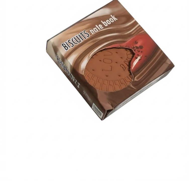 Biscuit Shaped Notebook – 80 Pages Round Steno Pad for Students, Artists & Kids – Fun Chocolate Biscuit Design, Portable Memo Notepad for Notes, Sketching, Doodling & Creative Writing