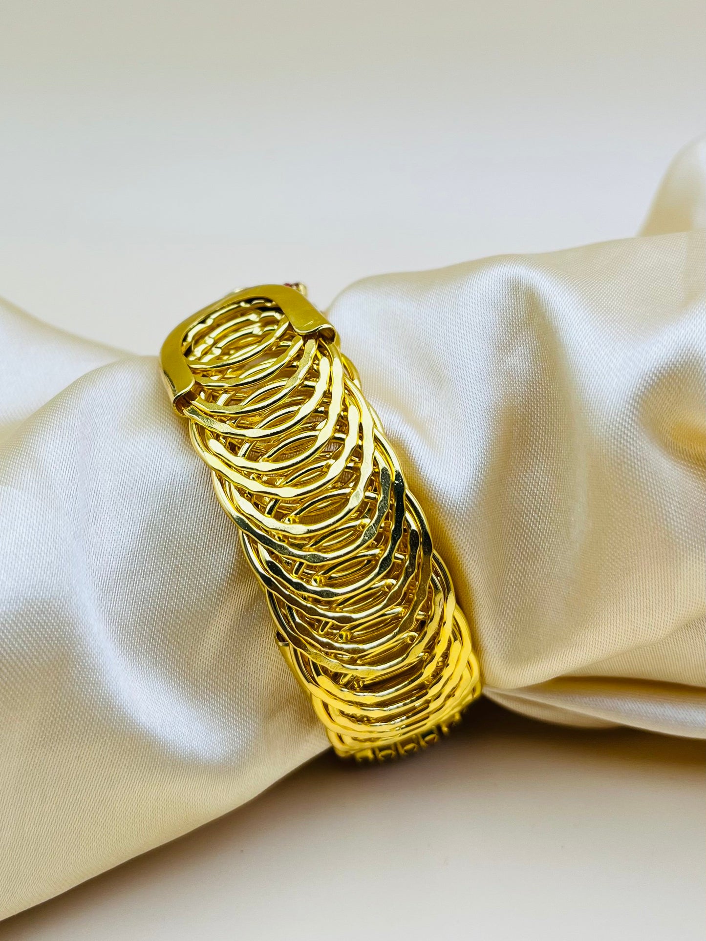 Imported Radiant Crystal Golden Wheel Bracelet – Adjustable Bracelet – Best Quality Artificial Bracelet For Girls & Women | Bracelet For Every Occasion - Random Color