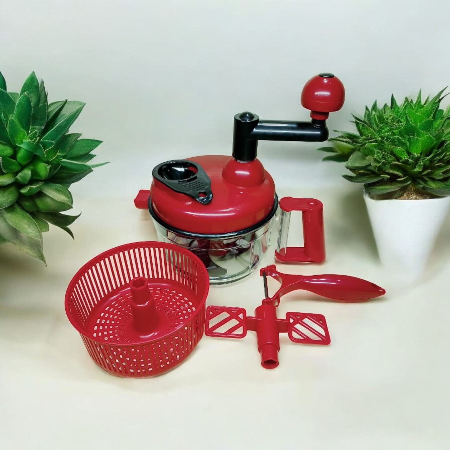 Manual Hand Multifunction Speedy Vegetable Quick chopper | Quick Chopper Vegetable - Onion Chopper | Kachomer Salad Machine ( random color )