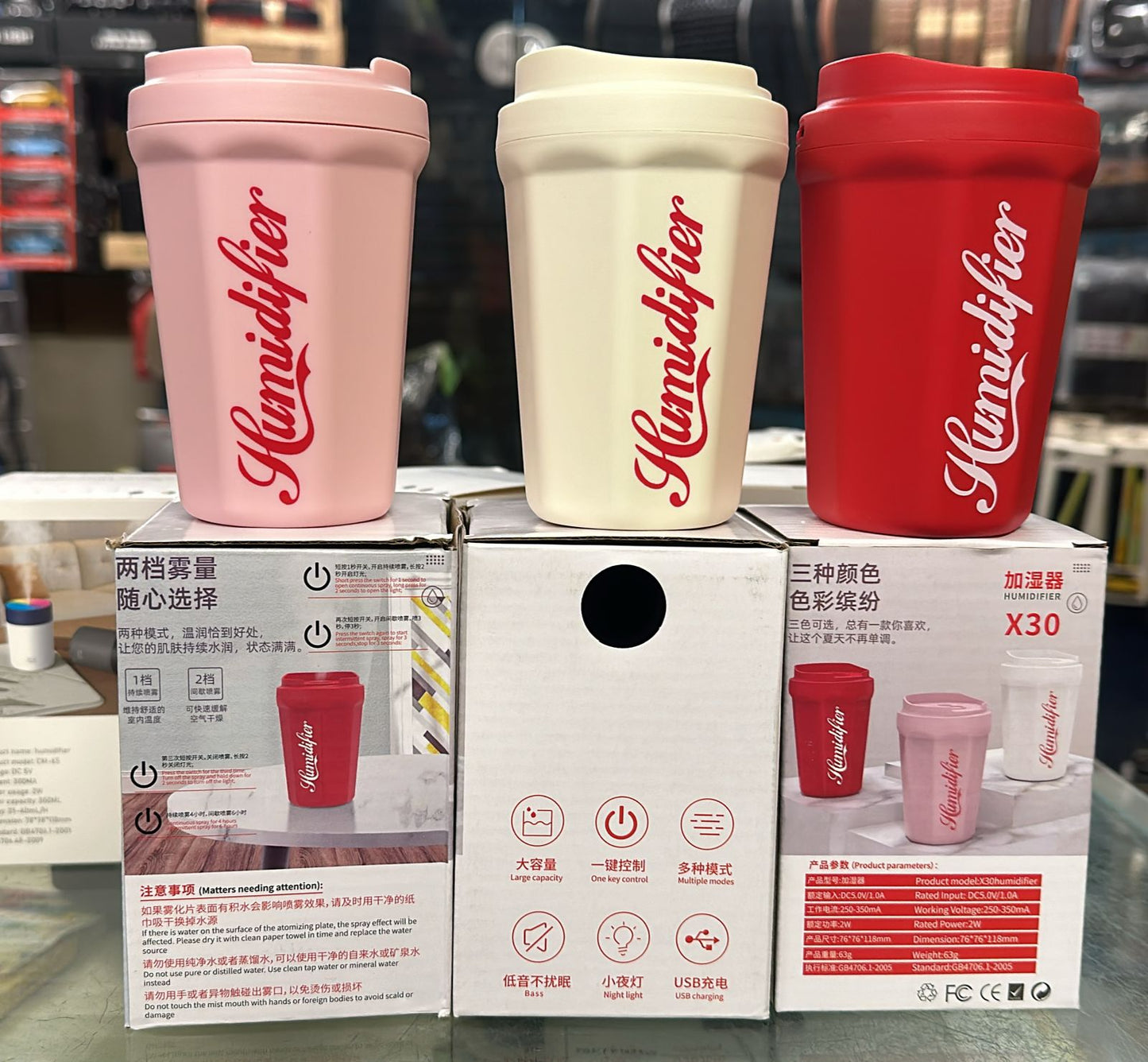 Coke Cup Humidifier Car Home USB Aroma Diffuser Summer Flame Air Coke Cup Cool Mist Bedroom Study Room Mini Humidifier (random color)