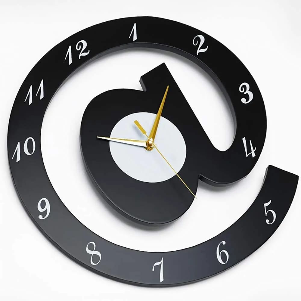 The Sign (@)3D Wooden wall clock for Living Room, Bed Room Home Decor Art & Hanging Decorative Showpiece Items