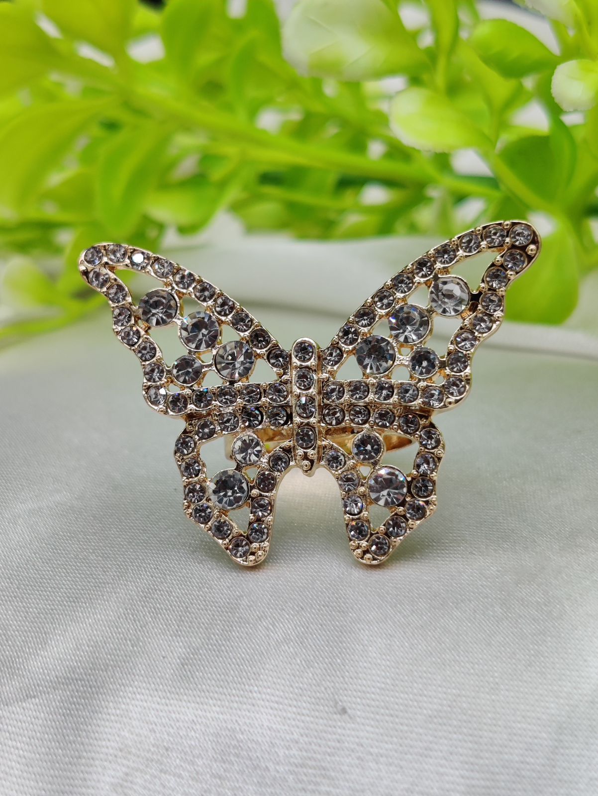 1 Piece Imported Dazzling Butterfly Crystal Ring - Embrace Elegance | Adjustable Ring | Beautiful Design For Every Occasion ✨ | Ring For Girls | Ring For Women