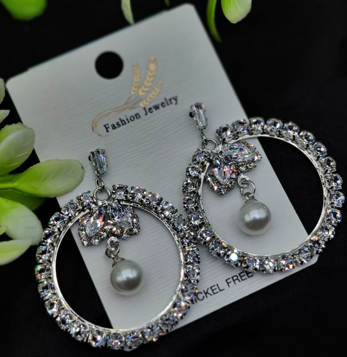 Imported Elegant Earrings Starburst Pearl,Designs | Best Quality Earrings For Girls & Women | Luxury Look Earrings ( Silver Color )