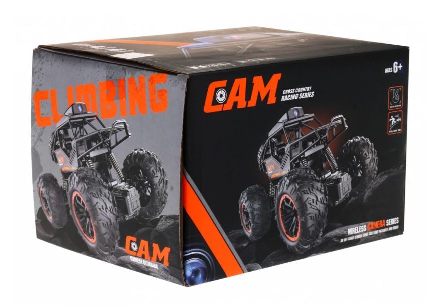 Crawler Cross Country Car With Camera | Remote Control Car With Camera WiFi 720P HD FPV Camera, 2.4Ghz 1:18 Scale Off-Road Remote Control Rechargeable Monster Truck Toys for Boys - Color Black | Toys For Kids | Remote Control Car | RC Car |