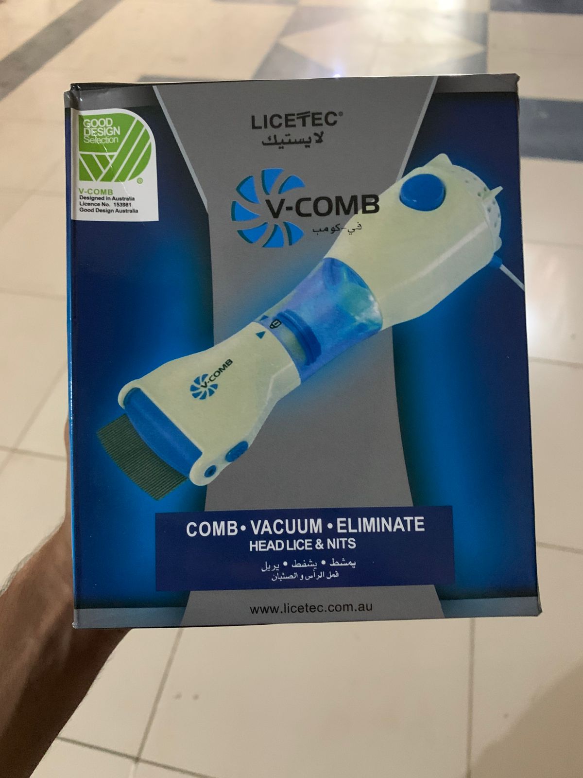 LICETEC V-COMB Electric Head Lice Remover | Chemical-Free Treatment | Vacuum & Comb System to Remove Lice and Nits for Adults & Children
