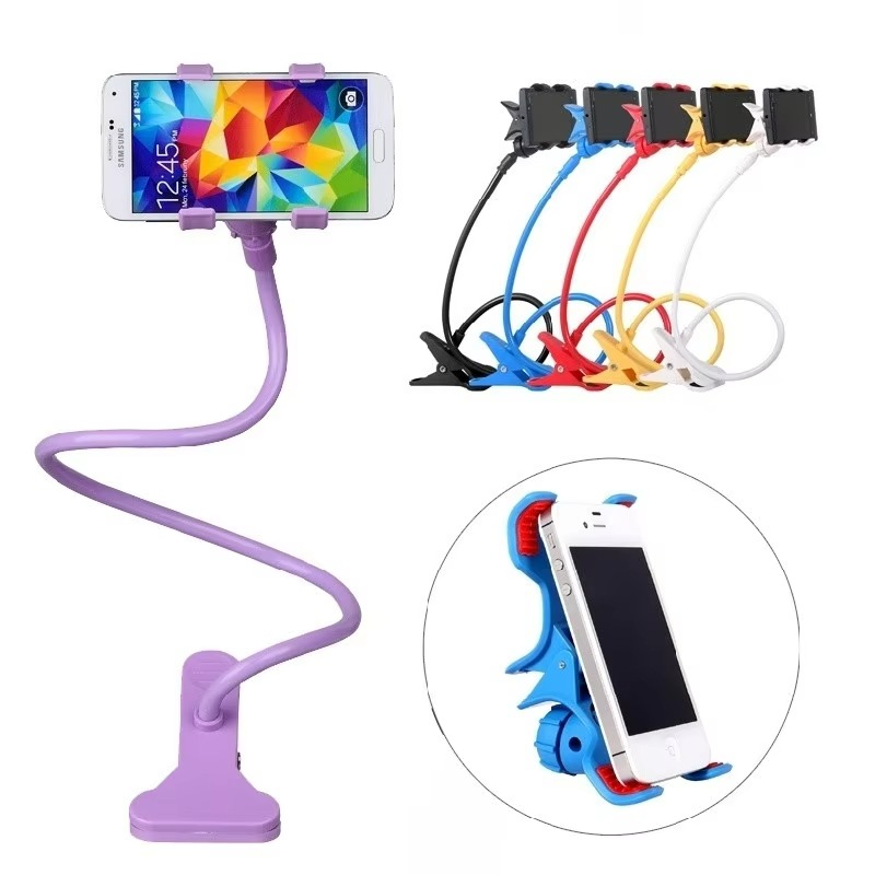 Mobile Phone Stand Holder Flexible and Power Full Grip - 360 Degree Rotating Mobile Stand Bedside Able Lazy Snake Mobile Phone Holder - Random Color