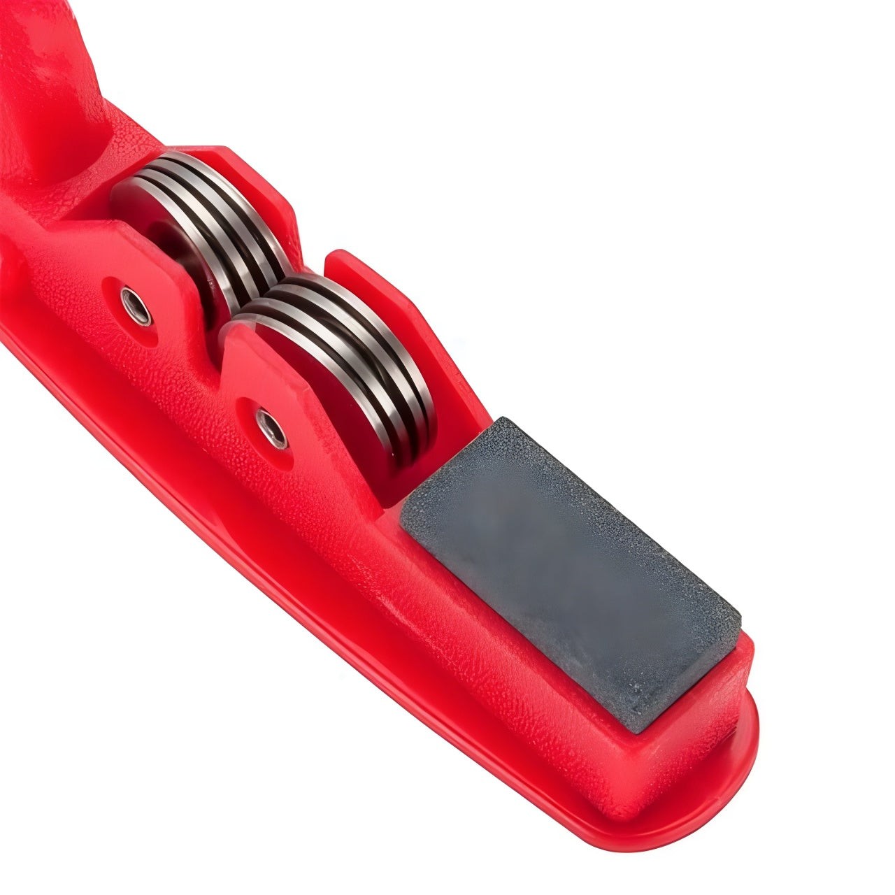 Professional Knife Sharpener with 8-Wheel Blades & Sanding Stone | Durable Plastic Grip, Coarse & Fine Sharpening Slots for Kitchen Knives | Compact & Reliable Knife Filer for Quick Sharpening & Polishing (Random Color)