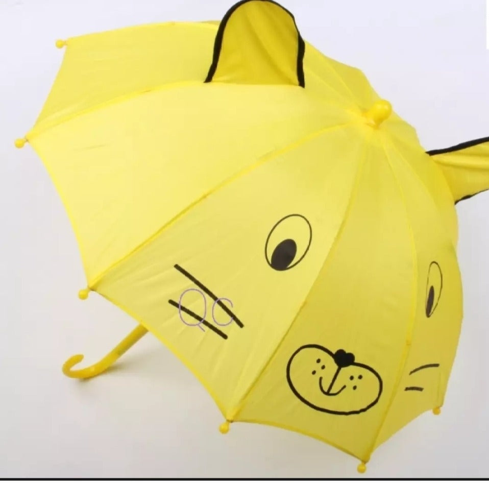 Small Kids Cartoon Umbrella – Multicolor, Random Shape & Design, Lightweight & Compact