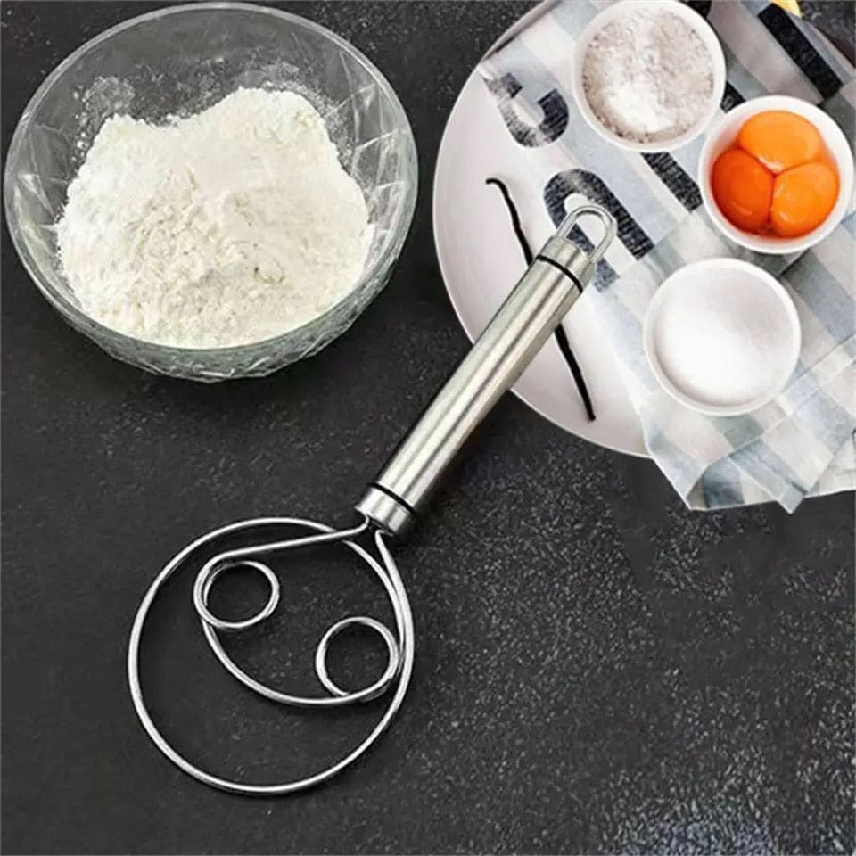 Manual Non Stick Steel Flour Cream  Mixer Beater | Dough Whisk Mixer, Kitchen Baking Blender Tool