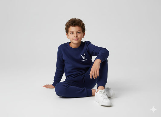 Winter Kids Markhor Printed Tracksuit | Full Sleeves Round Neck T-Shirt & Trouser Set – Warm, Stylish & Comfortable Outfit small
