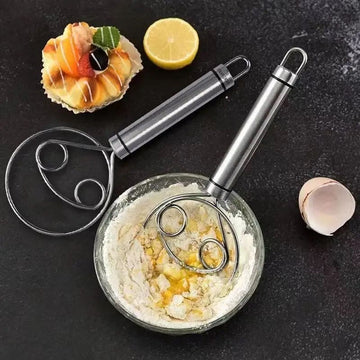 Manual Non Stick Steel Flour Cream Mixer Beater | Dough Whisk Mixer, Kitchen Baking Blender Tool 