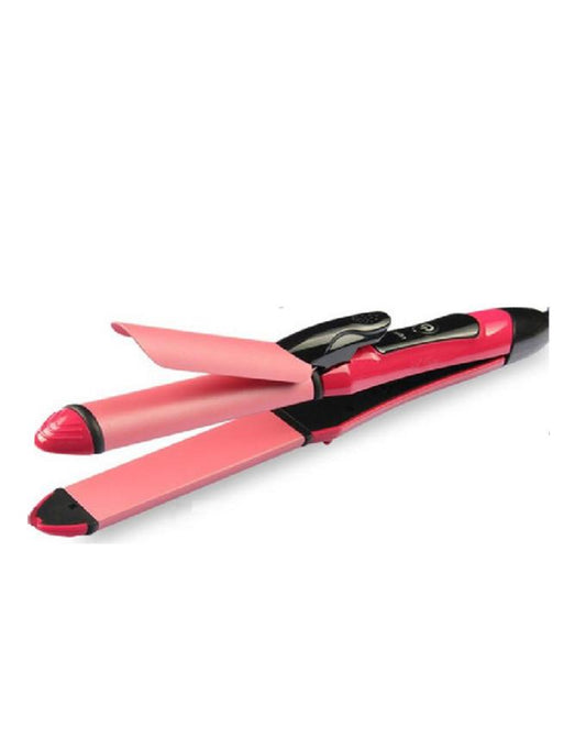 2-in-1 Nova Hair Straightener and Curler – Dual-Use Styling Tool with Quick Heat-Up Technology, Ceramic Plates for Smooth Straightening &amp; Effortless Curls Model-NH-2009 – Portable, Lightweight, Ideal for Home or Travel Use