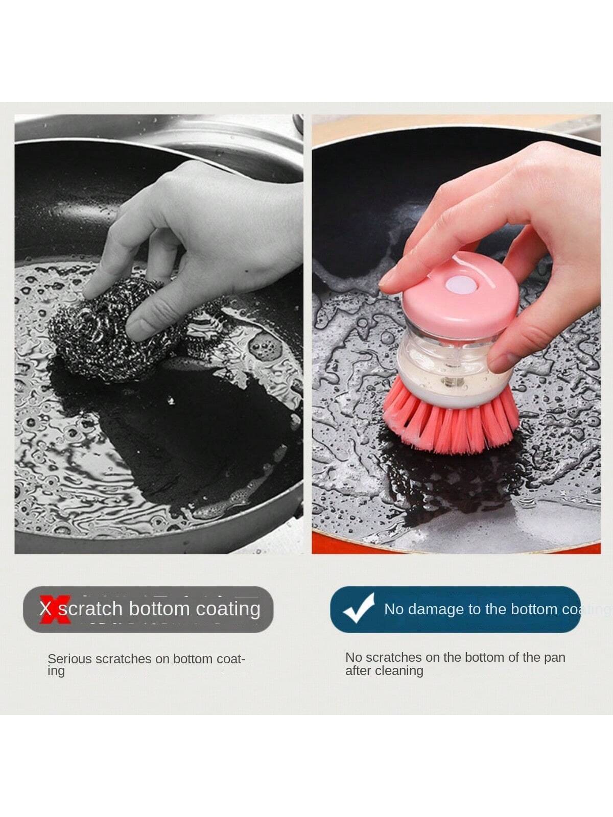 Mini Kitchen Liquid Dish Cleaning Brush | Scrubber Tool, Oil-Resistant, Scrubbing Sponge Remove Stains (Random color)