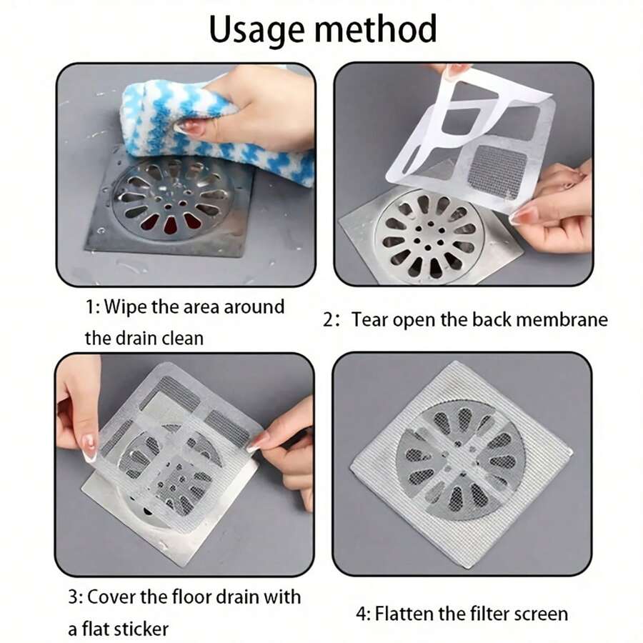 Pack of 10 - Multifunctional Sticker Drainer Net for bathroom, kitchen etc | Window Screen Repair Patches