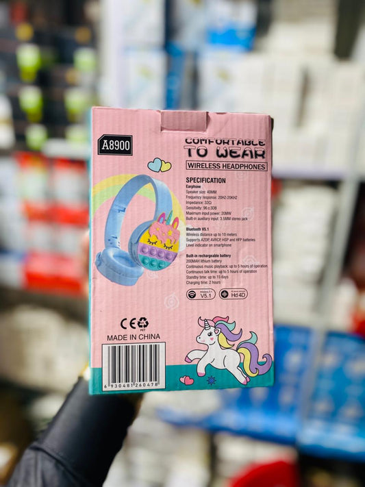 SAMONPOW Kids Bluetooth Headphones – Wireless, Noise-Cancelling, with Microphone | Soft Silicone On-Ear Headphones for School, Travel, Tablet & Phone (random colour)