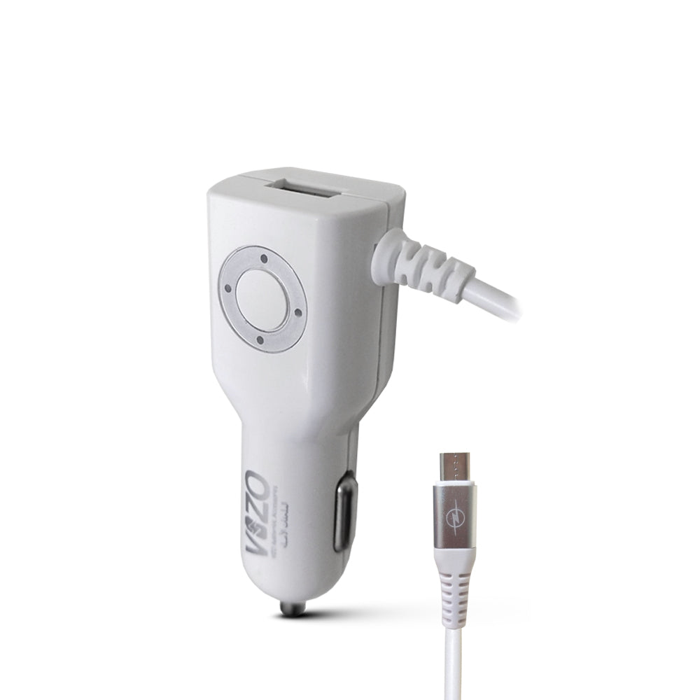 Diamond Car Charger with Built-in Micro Cable &amp; LED Light | Car Charger - Micro Cable Charger 