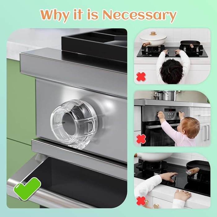 2 PC's stove knob lock Baby Safety Stove Gas Knob Covers &amp; Childproof Oven Lock, Kitchen Safety Stove Locks for Babies &amp; Toddlers