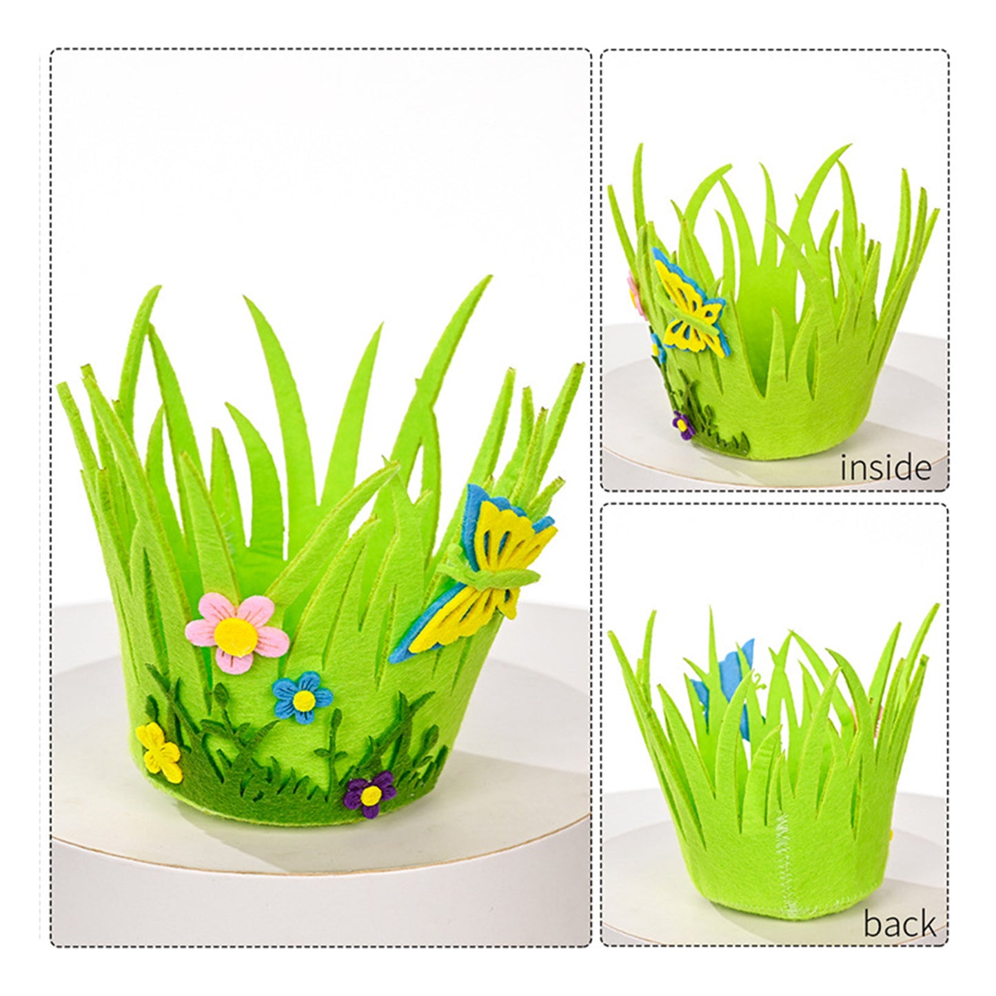 Easter Baskets – Portable Round Non-Woven Buckets for Kids & Adults | Small Woven Party & Birthday Decoration Supplies