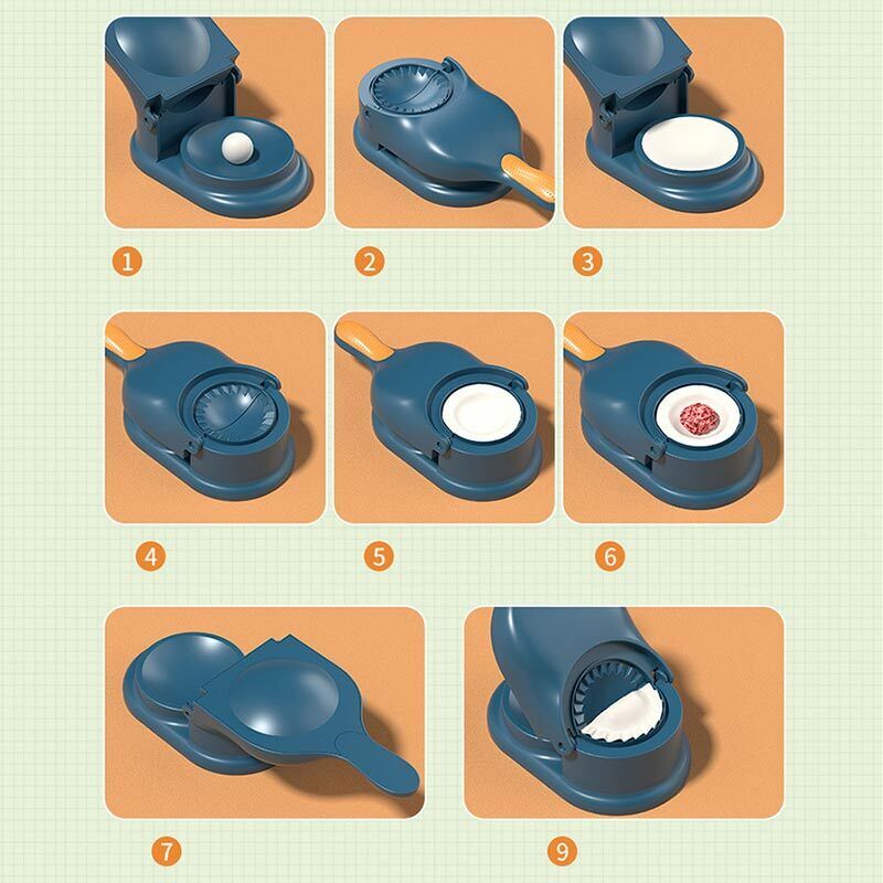 2-in-1 Dumpling Wrapper Tool Food Grade Manual Dumpling Wrapper Mold Labor-Saving Baking Pastry Home Kitchen Gadget (Random Color)Without box