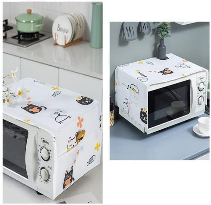 Oven Cover Kitchen Microwave Cover Waterproof Oil Dust Double Pockets Microwave Oven Cover (Random Design) (Made in Pakistan)
