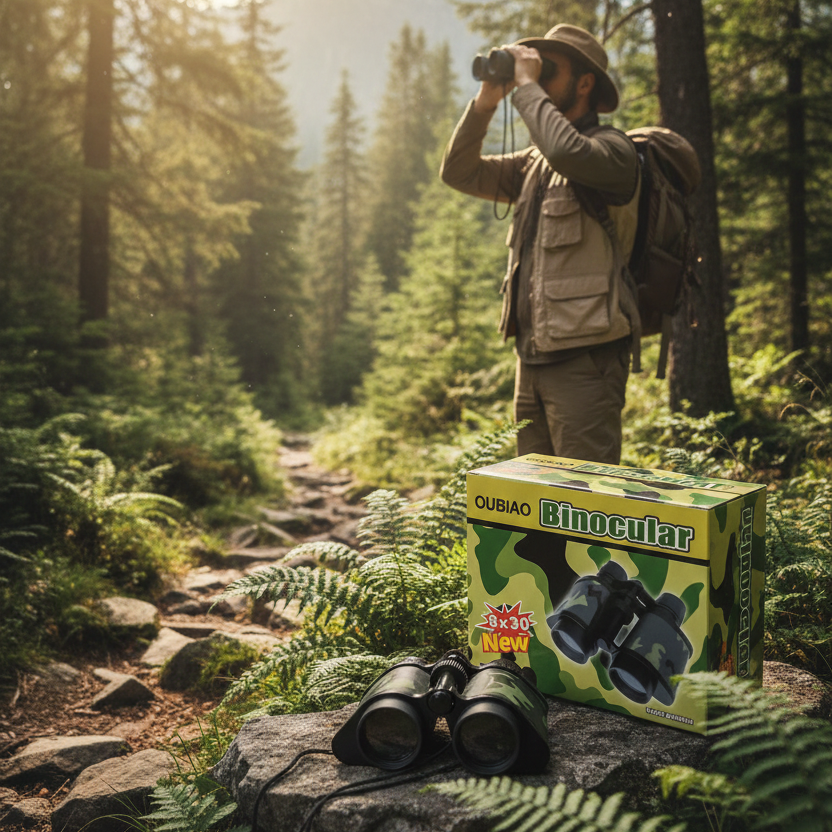 Kid’s Explorer Binoculars – 8x30 Optical Lens for Fun Learning & Outdoor Exploration | Portable, Kid-Friendly Mini Binoculars for Nature Trips, Bird Watching, Games & Travel Adventures