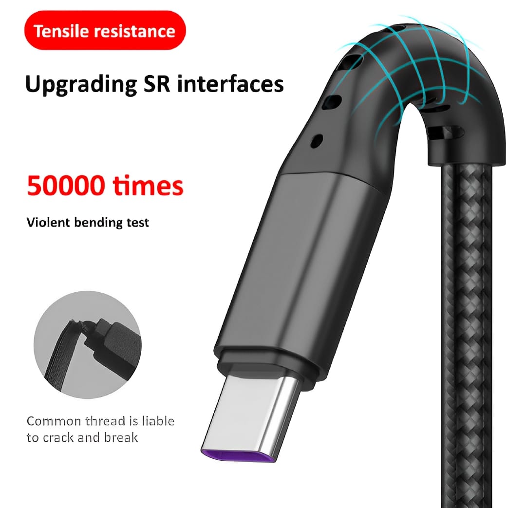 3 in 1 USB Fast Charging Cable – Lightning, Micro USB &amp; Type-C | Compatible with iPhone, Android, Xiaomi, Huawei, Samsung, iPad