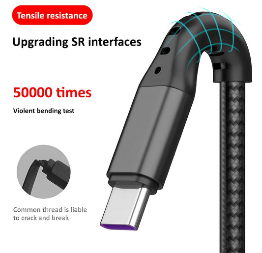3 in 1 USB Fast Charging Cable – Lightning, Micro USB &amp; Type-C | Compatible with iPhone, Android, Xiaomi, Huawei, Samsung, iPad