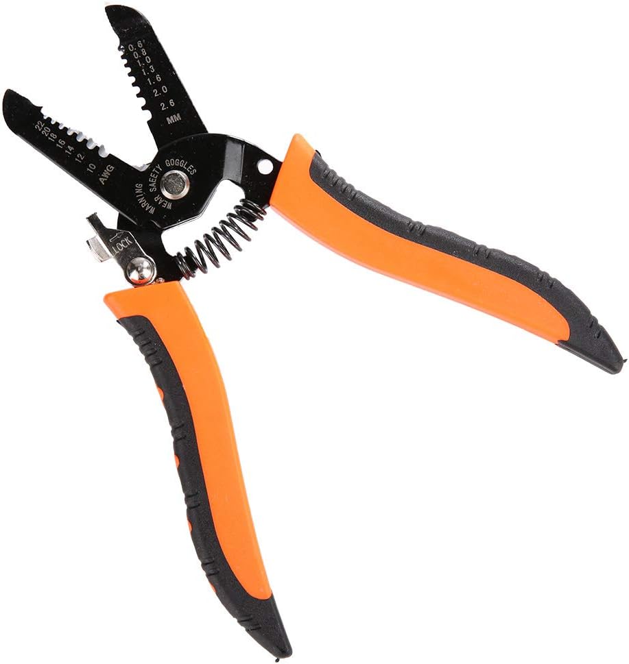 Stripping Pliers, Multifunctional Stainless Steel Wire Cable Stripping Pliers Cutting Tool Wire Cutter, Long-Nose Multi-Purpose Electrician Tool ( Random Color )