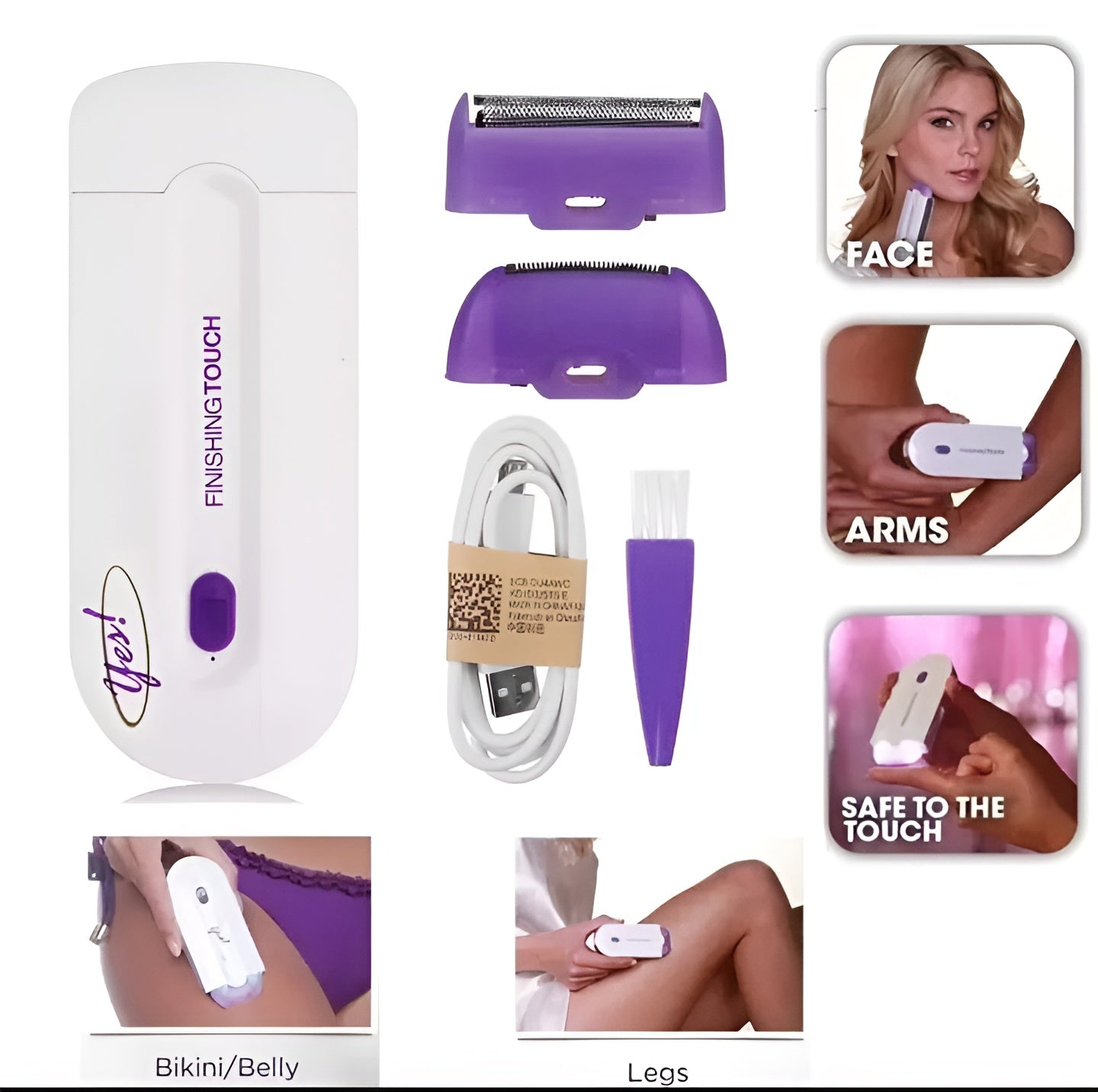 Women’s Electric Hair Remover with Advanced Sensa-Light Technology &amp; Built-in LED Light | Safe &amp; Painless Shaver for Face, Arms, Armpits, Legs &amp; Full Body | Portable Lipstick-Design Razor, Washable Head, Gentle on Skin, Battery Operated