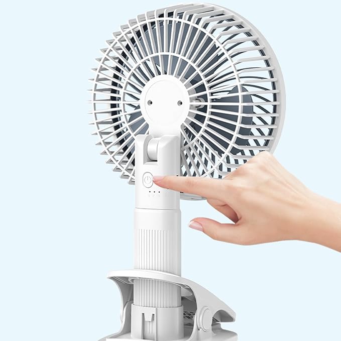 New portable 3 gears rechargeable desktop fan low noise air cooling handheld clipped circulator table fan Clip Fan USB Rechargeable Desk Fan with Sturdy Clamp, Quiet Operation, Strong Airflow with 360° Rotation for Home, Stroller, Office, Outdoor