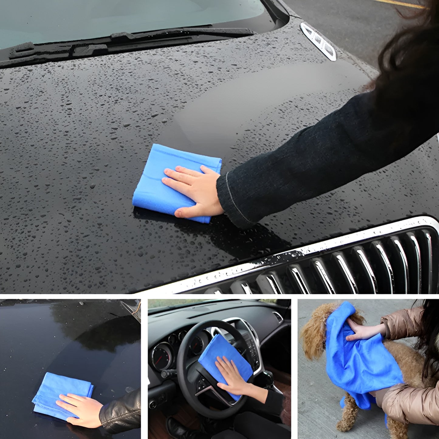 Clean Cham Absorbant Car, Home Cleaning Synthetic Chamois Leather Magic Cloth(Random Color)