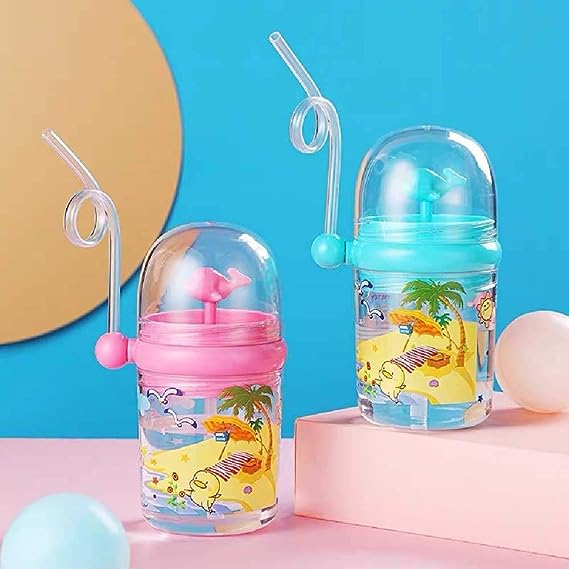 Children Whale Spray Cup Sippy Bottle Cartoon Baby with Sippy Kettle Outdoor Portable Children's Cup (Random Color)
