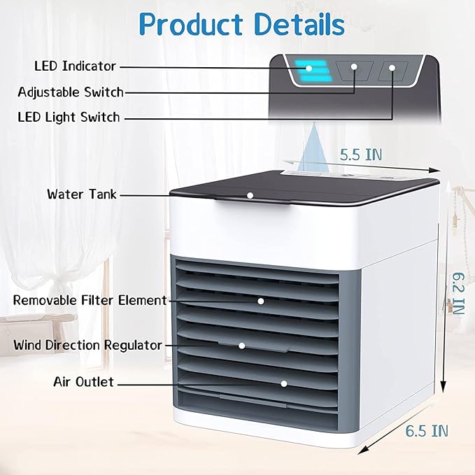 Air Ultra Portable Home Air Cooler | Portable Personal Air Conditioner, Mini USB 3 in 1 Air Cooler