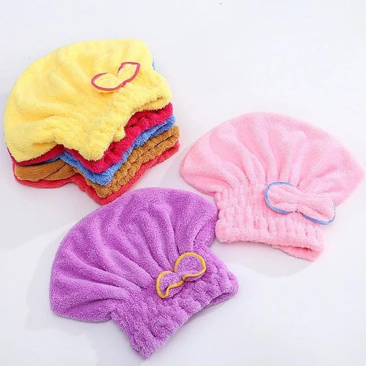 Hair Drying Towels, Ultra Absorbent Hair Drying Cap Towel for Women Adults or Kids Girls(random color )