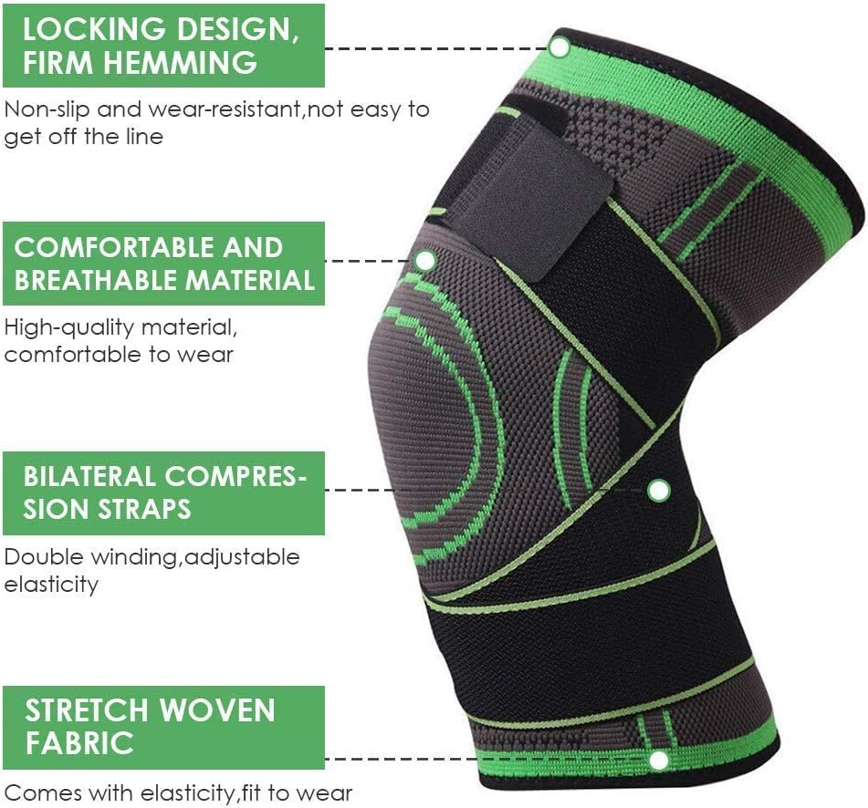 Knee Support Band for Pressure Weaving with 3D Weave Protection Against Injury Pressure Adjustable Knee Support for Men and Women