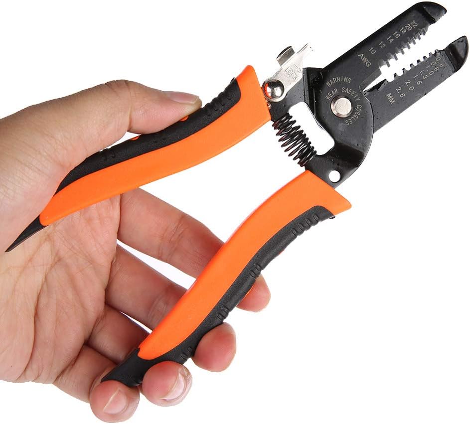 Stripping Pliers, Multifunctional Stainless Steel Wire Cable Stripping Pliers Cutting Tool Wire Cutter, Long-Nose Multi-Purpose Electrician Tool ( Random Color )