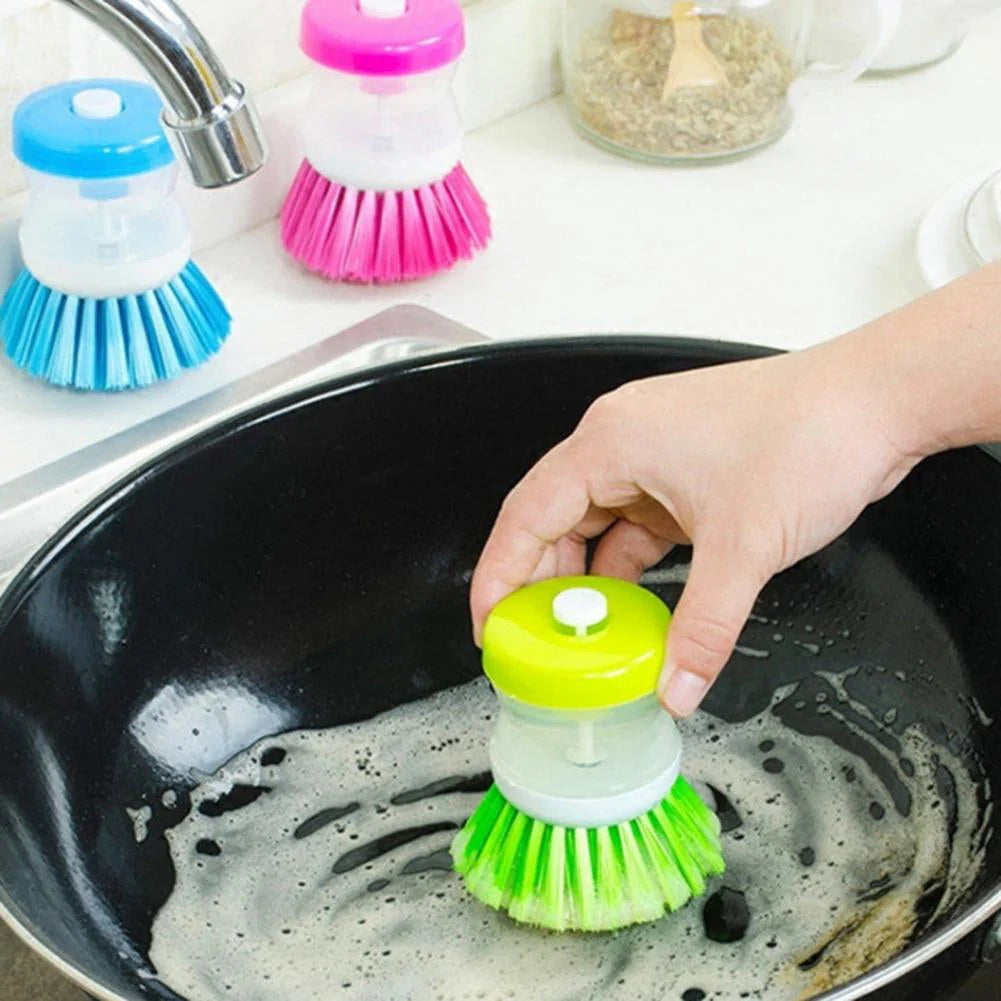 Mini Kitchen Liquid Dish Cleaning Brush | Scrubber Tool, Oil-Resistant, Scrubbing Sponge Remove Stains (Random color)