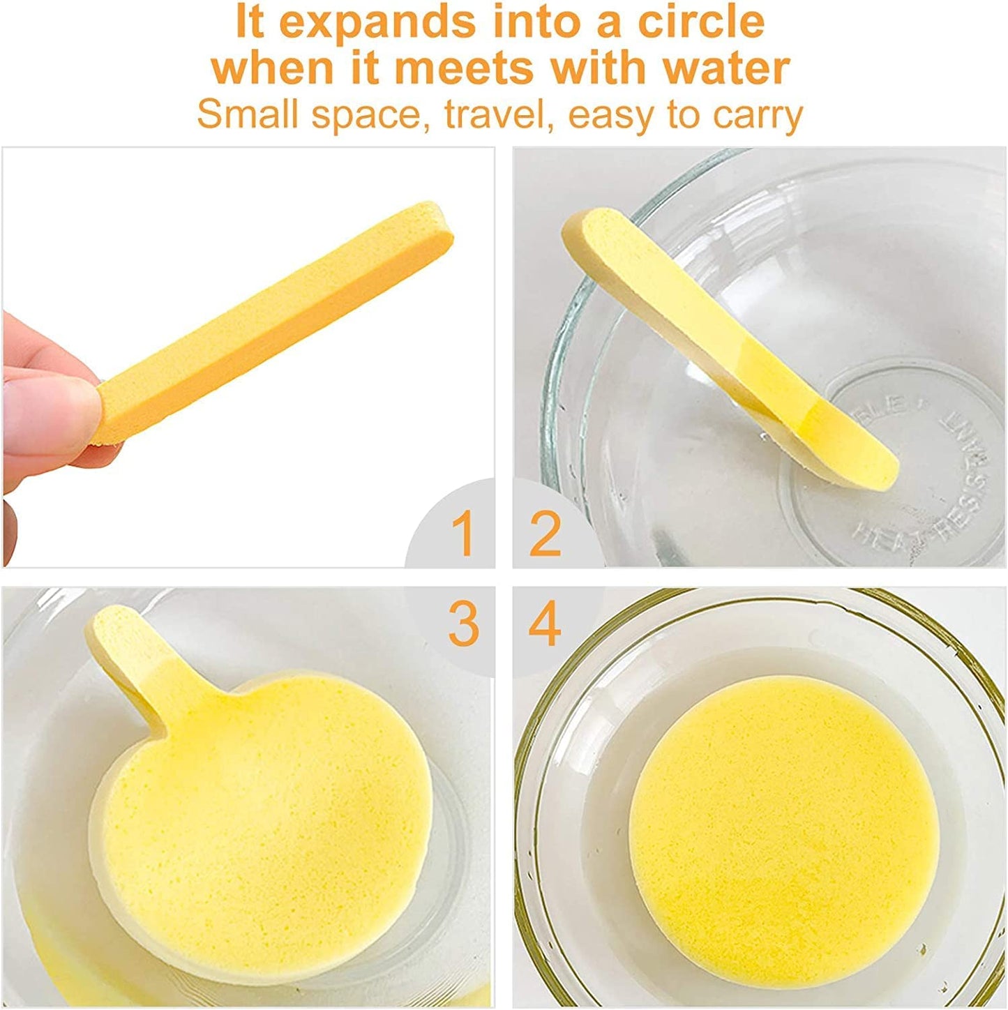 (12 Pcs)Compressed Facial Sponge Face Cleansing Sponge (random color)