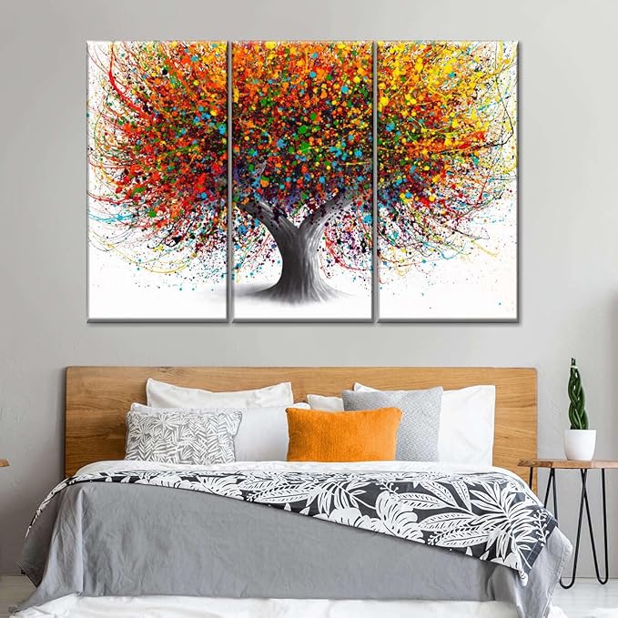 Fotocraft Tree Of Festivity Absttract 3 Piece Canvas Wall Art Paintings Print For Bedroom Living Room Bathroom Home Office Interior
