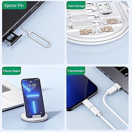 Multifunctional Data Cable Set 60W Fast Charging Cable for Android &amp; Iphone (Random color)