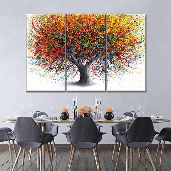 Fotocraft Tree Of Festivity Absttract 3 Piece Canvas Wall Art Paintings Print For Bedroom Living Room Bathroom Home Office Interior