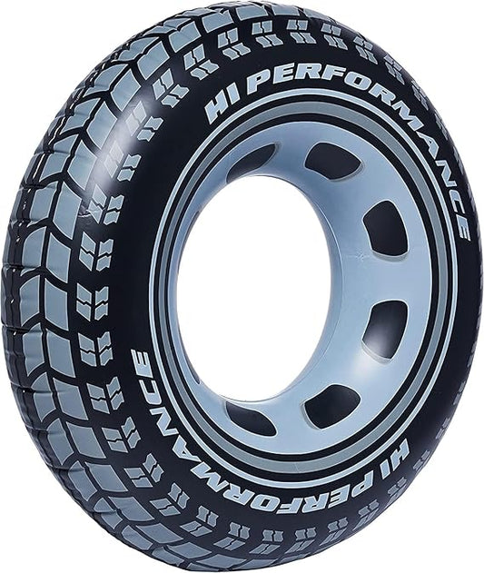 Intex Giant Tire Tube 36 Inch Swim Ring For Summer | Swimming Pool Tube for Kid's | Big Size Cool Black Wheel Tire Men Swimming Ring 