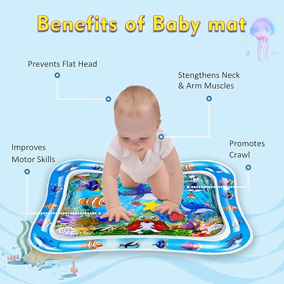 Inflatable Leakproof Tummy Time Water Mat for Kids – Safe & Fun Baby Play Mat (Random Color