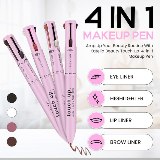 4 in 1 makeup pen for kids women females Makeup Pen - Refillable Makeup Pen for Easy Travel - Portable Makeup Set with Colored Eyeliner