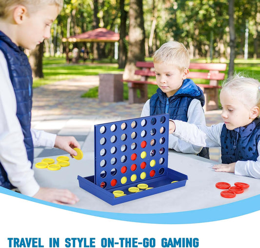 4 IN A ROW Board Game for Kids / Travel Board Game / Board Games Indoor &amp; Outdoor, Perfect as a Party Game (random color )