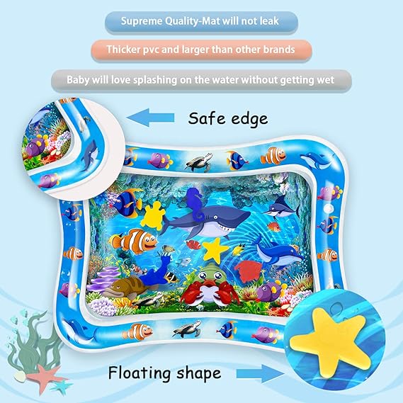 Inflatable Leakproof Tummy Time Water Mat for Kids – Safe & Fun Baby Play Mat (Random Color