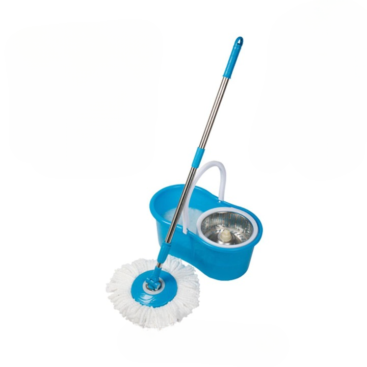 Spin Mop - Easy Spin Magical Mop Set [Steel Bucket] - 360 Degree Microfiber Mop Head Home Clean Tools Microfiber(Steel Bucket)